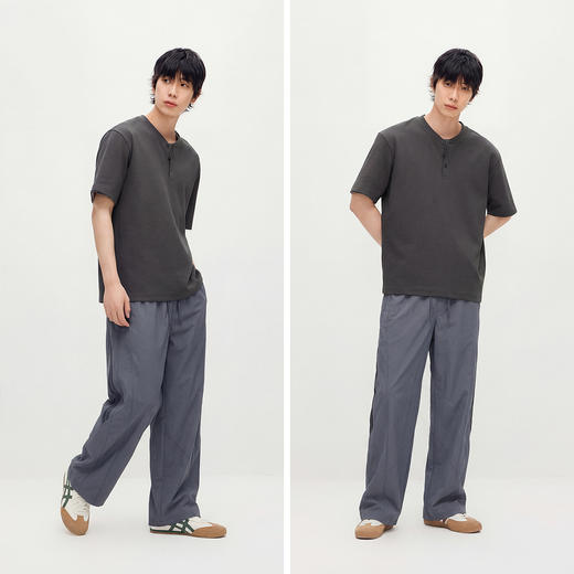 商场同款|森马休闲裤男夏微撞色拼接长裤2026新款街头潮流阔腿裤 商品图4