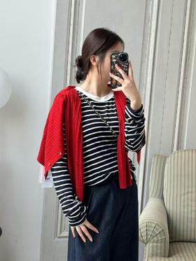 【门店同款】ENJOY秋季高品质拼色条纹衫 164698994