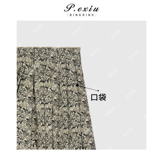 04-3潘依绣丁丁宠粉100%棉复古碎花松紧腰气质半身裙 W-62450 商品图2