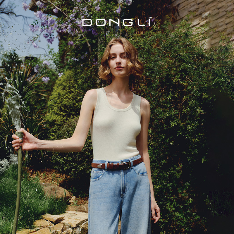 东黎 • 那个夏天 那片庄园 网球背心 山羊绒桑蚕丝女士春夏运动背心  6059