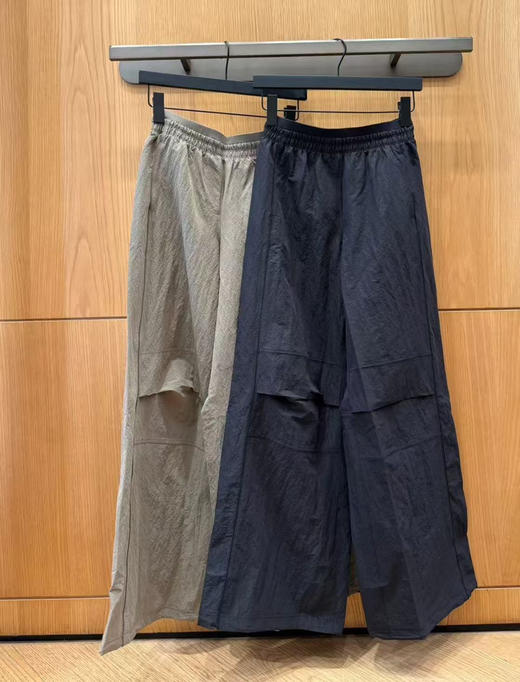 411-2 大爆款 lu褶皱宽松工装裤 显瘦藏肉阔腿裤 商品图11