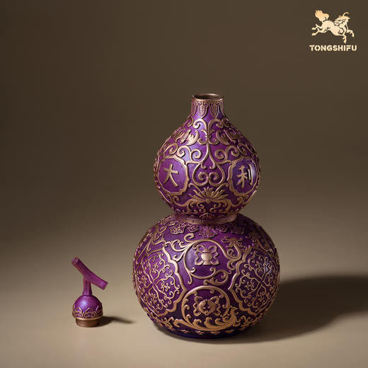 铜师傅《紫气临门》紫气东来招财葫芦紫铜摆件中式办公室装饰礼品 商品图7