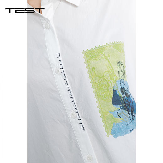 夏上新艺术印花白衬衫女夏季宽松休闲设计感1262058 商品图2