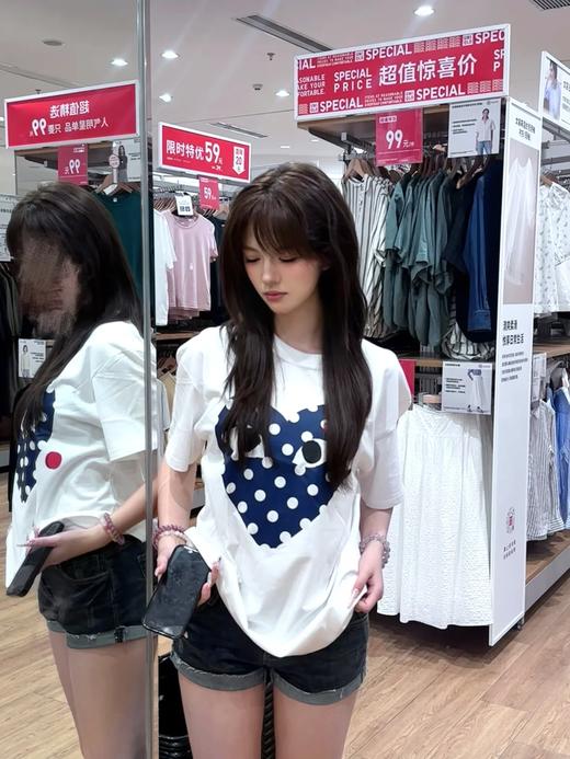 <曾小咸推荐>4.11新品上新 260G纯棉川久波点爱心短袖  日常109！！ 活动价79！！【预售款，预计3-15天发货】 商品图8