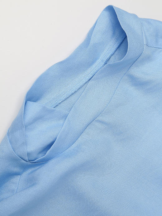 松弛感拉满！米白色爱心刺绣翻领半开襟小飞袖衬衫 夏季通勤百搭显瘦无袖上衣 商品图7