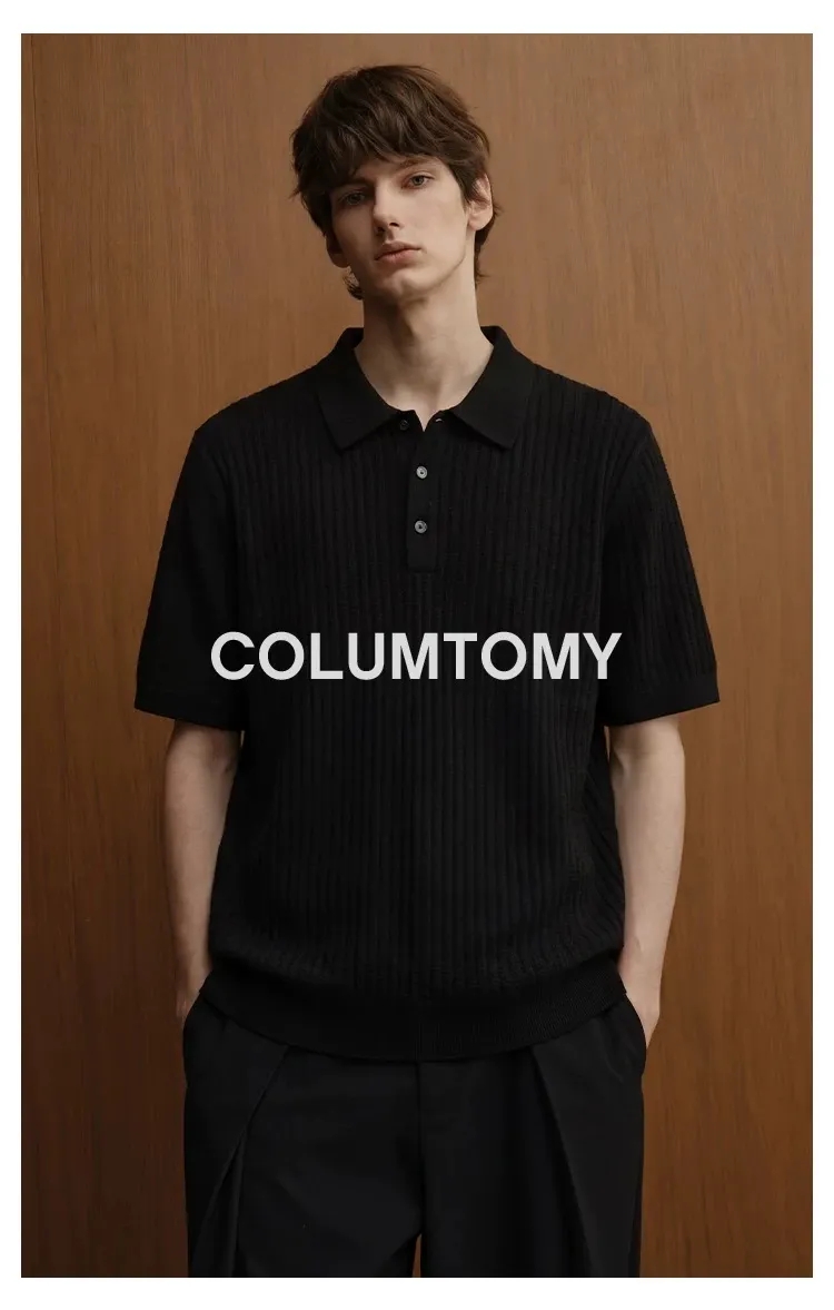 【lyyk-F88010】男子透气亚麻针织休闲百搭短袖POLO衫！！