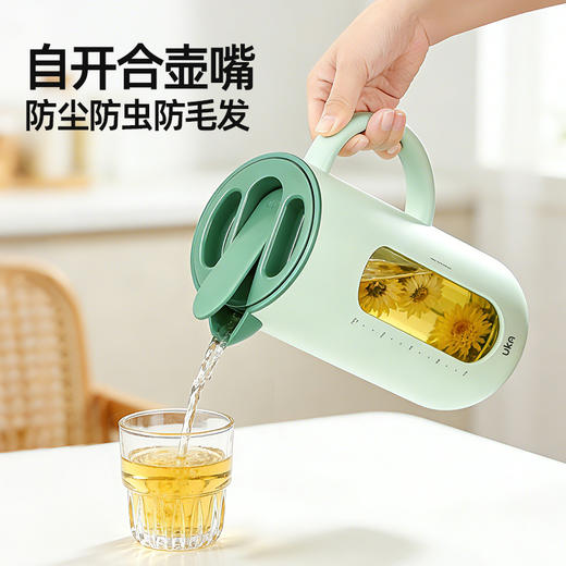 UKA 自开合冷水壶杯架套装 小清新色系 高硼硅玻璃 耐冷耐热 重力感应自开合 精致又高级 专利防尘 商品图5
