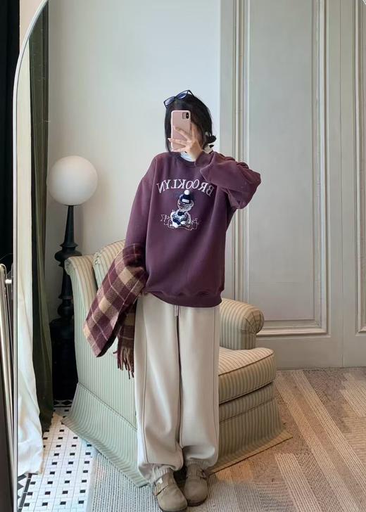 【门店同款】ENJOY冬季小熊英文加绒卫衣 167695764 商品图0