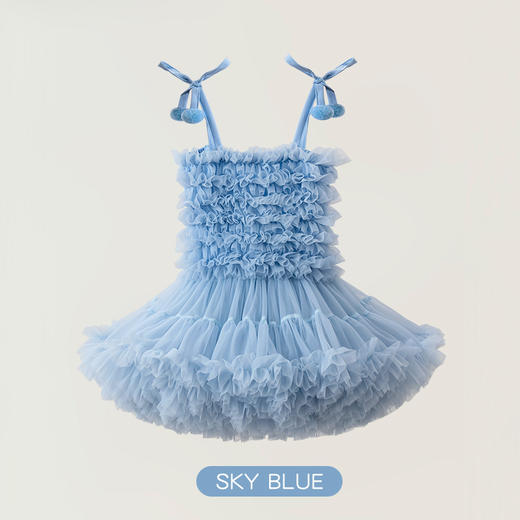 【美美出片！透气舒服】夏季女童吊带连衣裙圣诞tutu裙公主蓬蓬纱周岁礼服蛋糕裙。xb 商品图1