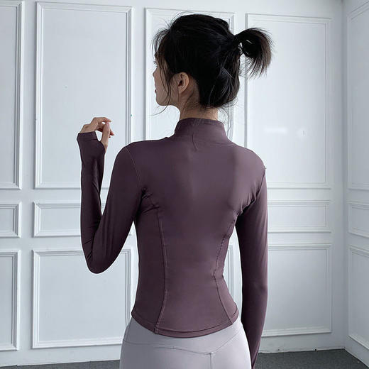 【速干透气！长袖防晒】健身服女显瘦夹克紧身瑜伽服长袖跑步速干拉链外套夏季风运动上衣.。xb 商品图4