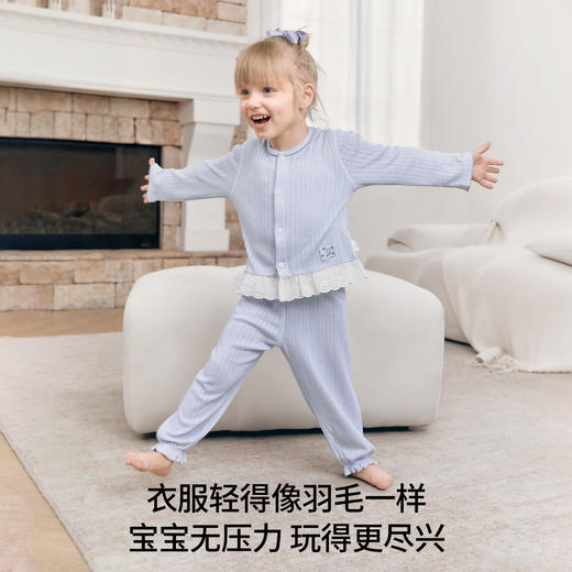 【宝宝服饰】嫚熙儿童睡衣夏季小轻风丝柔棉宝宝两件套家居服套装 商品图3