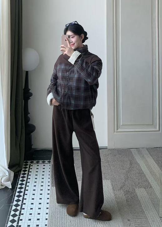 【门店同款】ENJOY冬季复古格纹两面穿羽绒服 168093511 商品图1