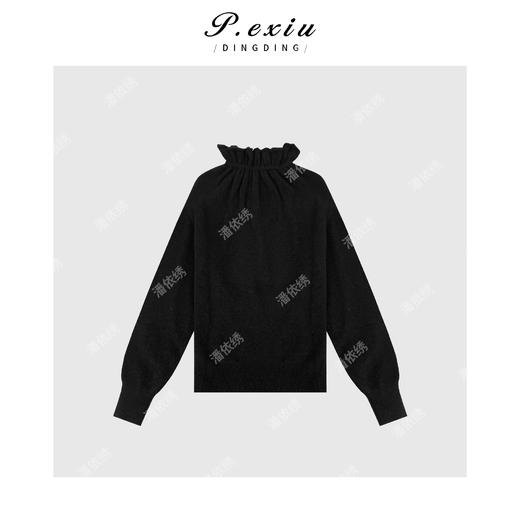 04-4潘依绣丁丁宠粉赫本风花苞领套头长袖毛织毛衣Q1969 商品图0