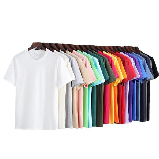 【多色可选！舒适透气】夏季重磅200克纯棉短袖男女同款纯色宽松基础款圆领t恤百搭情侣衫。xb 商品图3