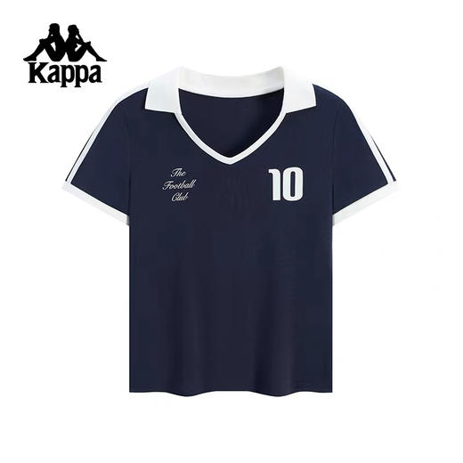 XY｜Kappa卡帕背靠背短袖t恤女2025新款夏季翻领polo衫运动休闲上衣
k0f62pd02-906 商品图0