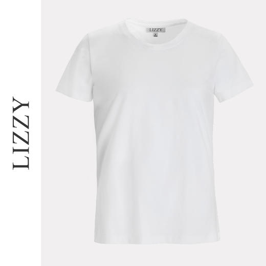 LIZZY 简约休闲百搭精梳棉圆领短袖T恤单穿打底7127 商品图5
