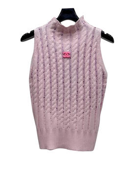 女款闪钻立领针织背心fe025