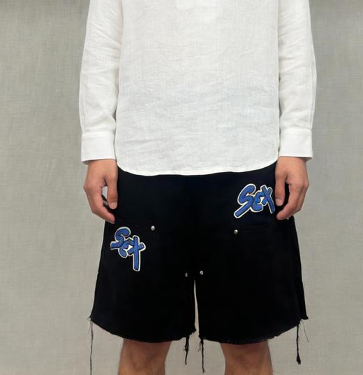 男款破损刺绣短裤he009 商品图3