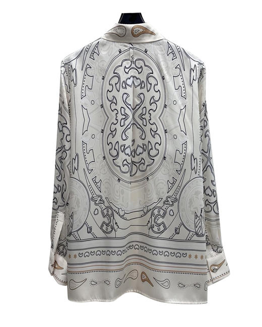 女款丝质印花长袖衬衫 可配套装ba 商品图1