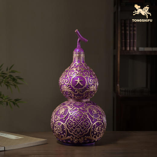 铜师傅《紫气临门》紫气东来招财葫芦紫铜摆件中式办公室装饰礼品 商品图0