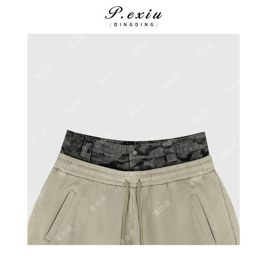 04-3潘依绣丁丁宠粉小众个性迷彩拼接双层腰头直筒休闲裤Q78461 商品图2