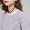 初语浮雕肌理短袖T恤女泡泡褶新款撞色圆领别致上衣8621803 商品缩略图3