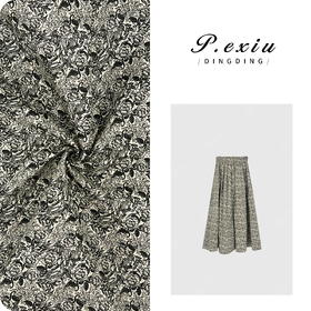 04-3潘依绣丁丁宠粉100%棉复古碎花松紧腰气质半身裙 W-62450