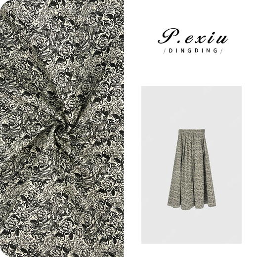 04-3潘依绣丁丁宠粉100%棉复古碎花松紧腰气质半身裙 W-62450 商品图0