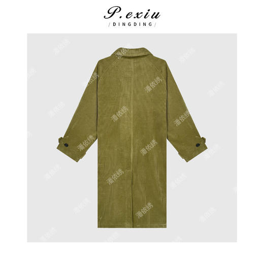 04-4潘依绣丁丁宠粉【枫叶落秋】100%棉灯芯绒双排扣翻领风衣外套W-63298 商品图2