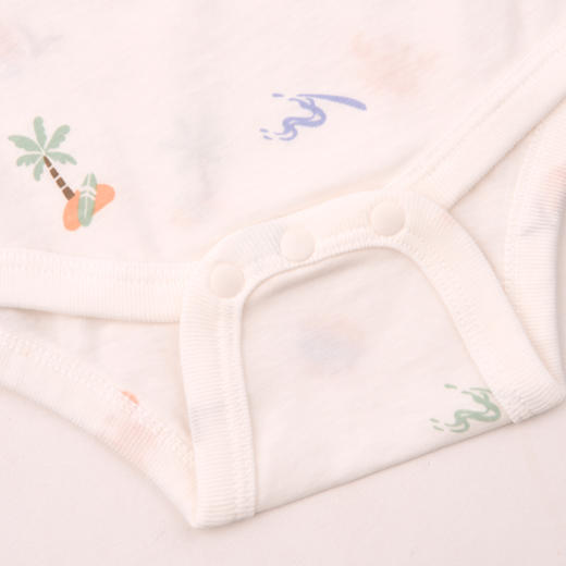 棉果果夏季新品男童女童纯棉凉感防蚊5A抗菌偏襟短袖三角连体衣M201710226208 商品图2
