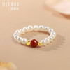 黄色18K金淡水珍珠戒指 莹润珍珠女戒叠戴 MEMORA诗普琳ZR211301、ZR211401、ZR211501 商品缩略图4