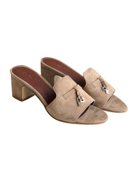 女款吊坠中跟拖鞋zh015 商品图0