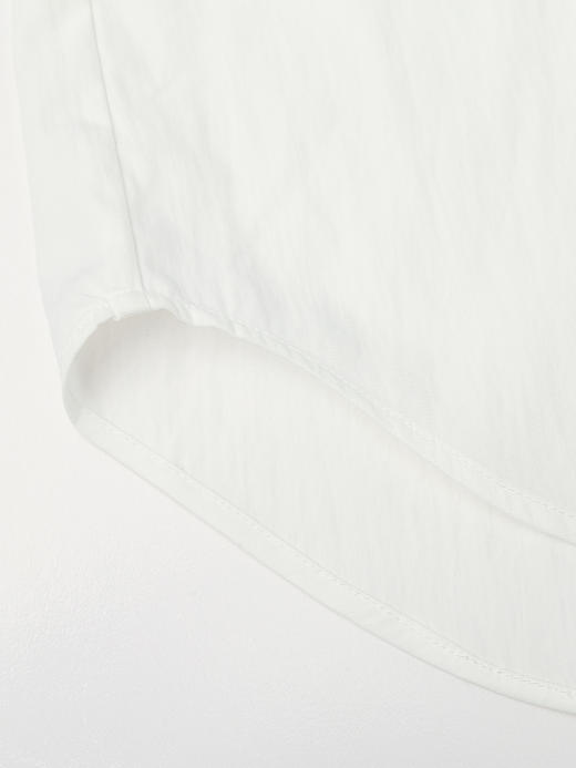 法式慵懒风奶白色圆领半拉链七分袖衬衫 宽松显瘦 夏季通勤气质衬衣 商品图4