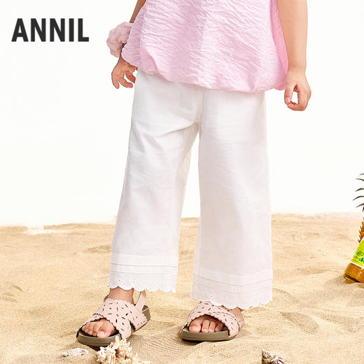 【实体店同款】女童全腰梭织九分裤夏季新款安奈儿童装XG626209 商品图1