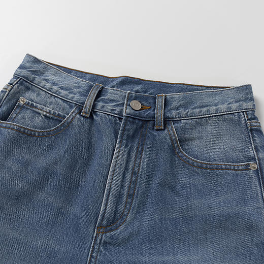 新款复古水洗休闲百搭修身做旧直筒牛仔裤女431NS161 商品图1