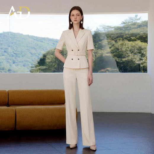 AD正式场合夏装短袖西装套装女2026新款高级感高知得体穿搭职业装 商品图1