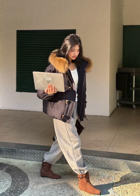 【门店同款】ENJOY冬季大毛领牛角扣羽绒服 167994713