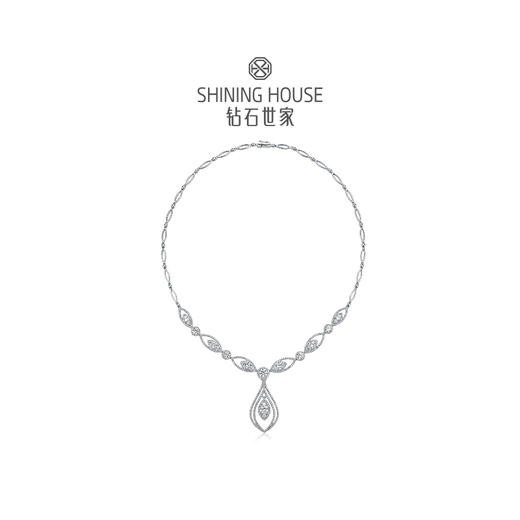 幻美佳人系列[天然] 钻石世家 18k金钻石项链 18K金钻石耳饰 天然真钻K金项链K金耳饰婚嫁结婚订婚耀目群镶18K金天然真钻钻石项链钻石耳饰（预计3天发货） 商品图2