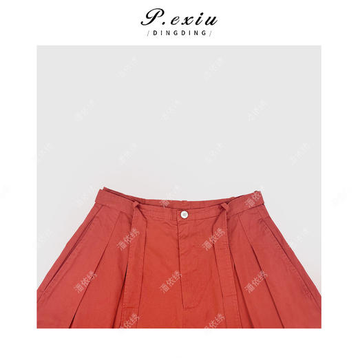 04-3潘依绣丁丁宠粉100%棉复古高级褶皱抽绳弯刀休闲裤 H2520 商品图2