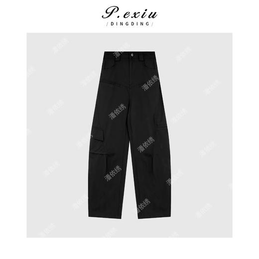 04-3潘依绣丁丁宠粉天丝复古港风弯刀设计口袋工装裤 M8913 商品图0