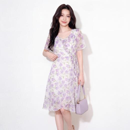 奢姿大码女装2026夏季荷叶边碎花方领连衣裙胖妹妹减龄时尚裙子9962836092 商品图1