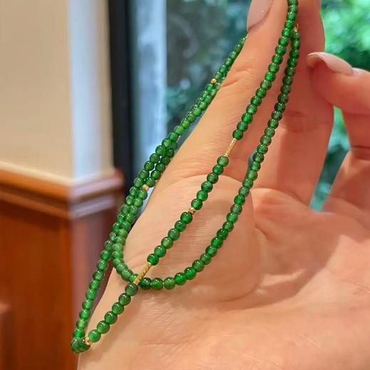 翡翠A货正阳绿小米珠，藏着中国人刻在骨子里的美好祈愿：平安、福禄、顺遂、安康 商品图2