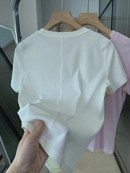 天丝羊毛后背拼缝圆领短袖  26Y04047- 商品图3