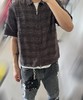 男款拉链格纹短袖衬衫hu009 商品缩略图3