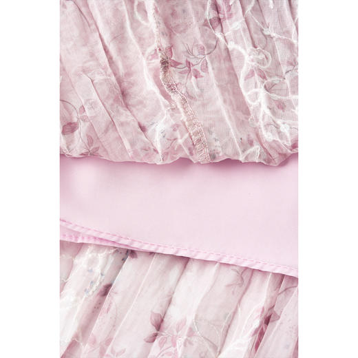 浪漫明媚印花半身裙 米思阳2026夏新款宽松显瘦高腰松紧腰A字百褶裙1175 商品图7