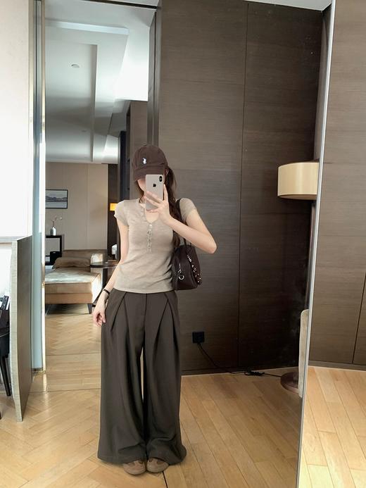 <曾小咸推荐> 4.11新品上新 辣妹半开领修身针织短袖 日常109！ 活动价79！！【预售款，预计3-15天发货】 商品图5