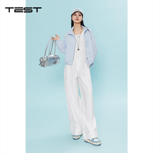 夏上新韩系松弛感浅蓝色立领轻薄透气长袖防晒外套2262004 商品图0