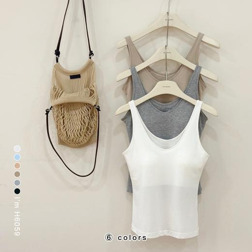 老米优品🎈3-5天。2件包邮！贴身温柔小云朵~☁《天丝莱赛尔+绵羊毛 一体式纯色吊带背心》自带胸垫设计！DD260410A 商品图4