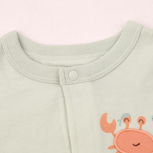 棉果果夏季新品男童卡通纯棉凉感防蚊5A抗菌对开连体衣M211722226210 商品图1