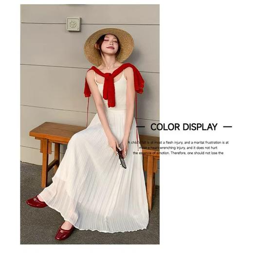 仙气飘逸 【QINGFAN法式垂坠感风琴裙】  奢感顺垂  藏肉显瘦 修饰身形MWX 商品图0